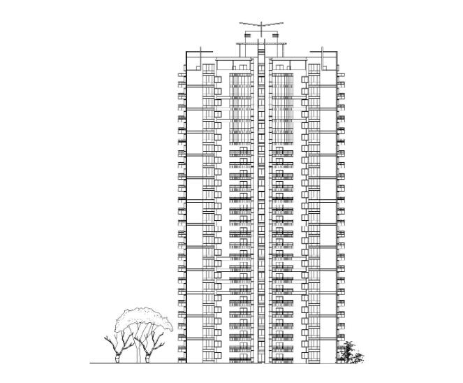 二十六层塔式住宅楼建筑设计方案图-1