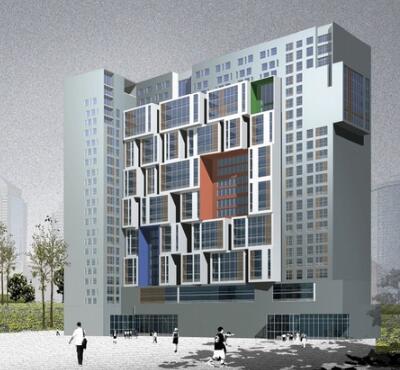 [北京]某漫游城市5号楼建筑方案文本（含效果图）-1