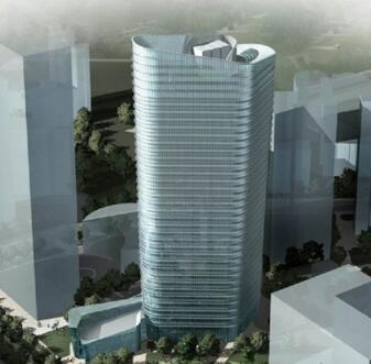 [上海]玻璃幕墙32层高层办公楼建筑设计方案文本(含CAD、...-1
