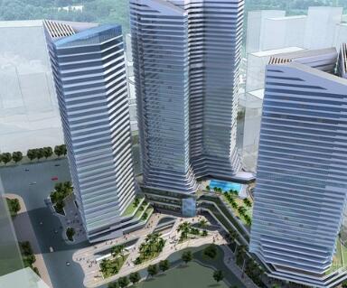 [广州]超高层玻璃幕墙办公综合体建筑设计方案文本（绿化...-1