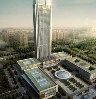 [江苏]某53层企业办公楼建筑方案文本（218米、2份方案）-1