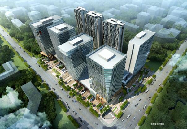 [西安]方形体量塔式办公楼建筑设计方案文本（含空中花园...-1