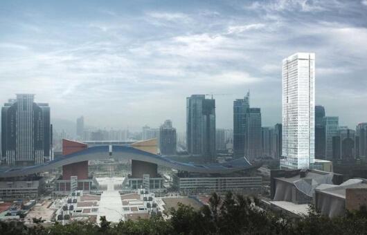 [深圳]超高层白色矩形造型金融办公中心建筑设计方案文本-1