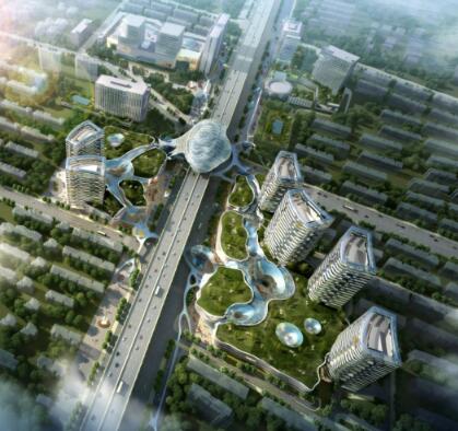 [上海]后现代感甲级办公楼及大型主力店建筑方案文本-1