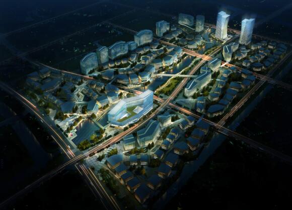 [上海]坡屋顶自由形态未来感办公楼建筑设计方案文本-1