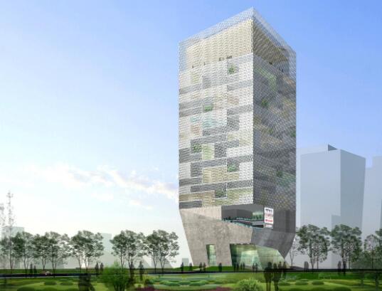 [浙江]高层网状立面现代风格办公楼建筑设计方案文本-1