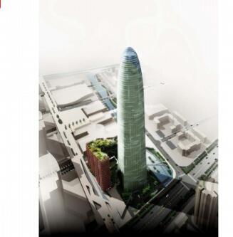 [广东]超高层玻璃幕墙办公塔楼建筑设计方案文本（含CAD...-1