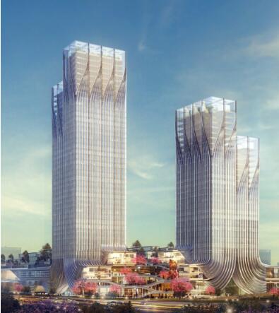 [绿地]超高层双塔式绿地办公楼建筑设计方案文本-1
