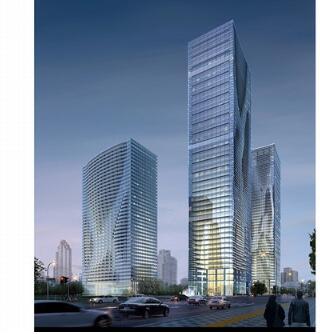[南京]超高层玻璃幕墙办公写字楼建筑设计方案文本-1
