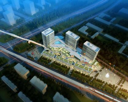 [河南]高层现代风格双首层商业综合体建筑设计方案文本-1