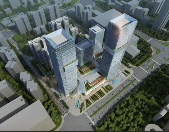 [深圳]超高层玻璃幕墙双塔式商业综合体建筑设计方案文...-1