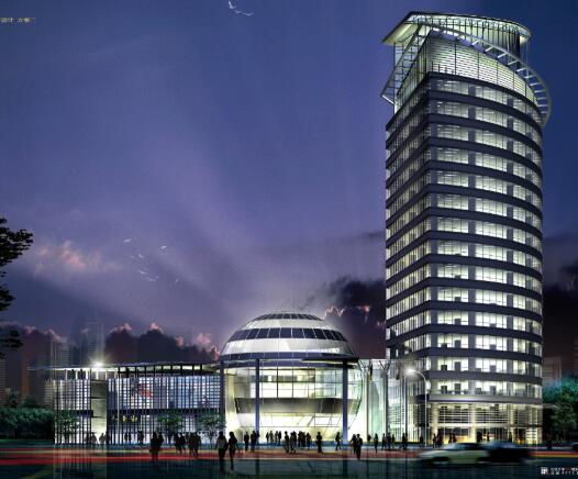 高层现代风格宾馆建筑方案文本及CAD扩初-1
