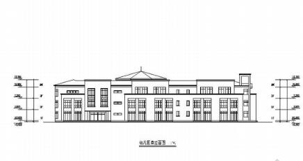 某欧式风格3层幼儿园建筑方案图（含效果图）-1