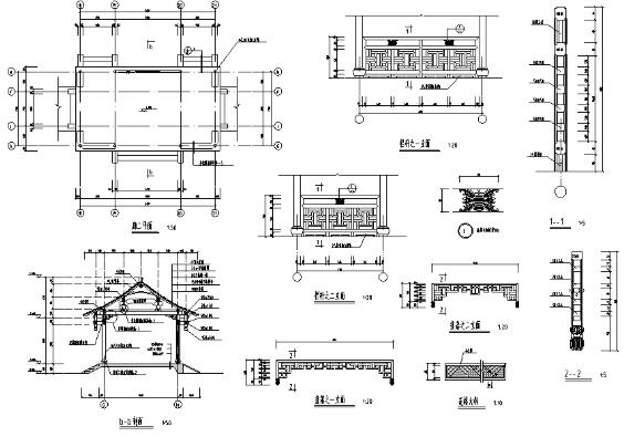 中国古建长廊建筑设计施工图-1