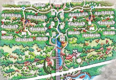 住宅区景观方案设计总平面图-1
