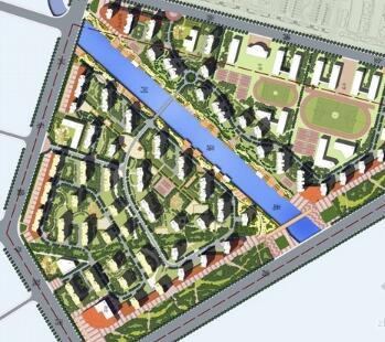 [山东]花园式滨河高档居住区规划设计方案-1