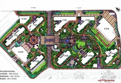 [北京]主城区“都市绿洲 东方乐章”居住区景观设计方案-1