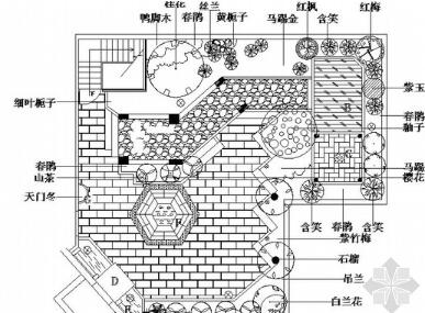 屋顶庭院园林景观工程施工图-1