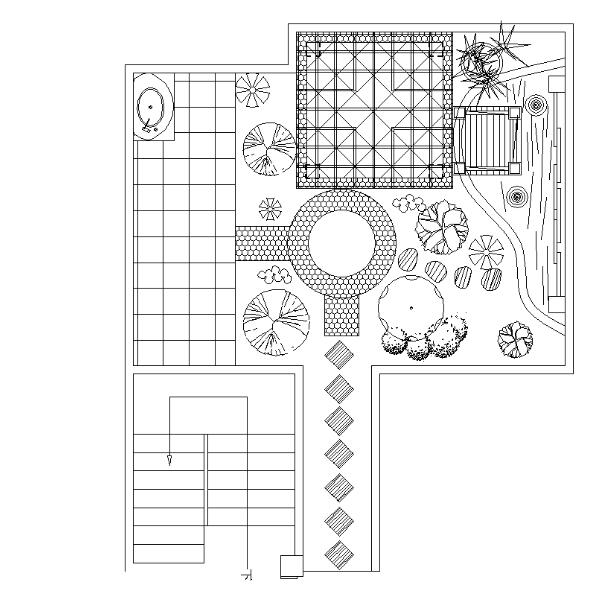 屋顶花园及庭院景观全套CAD施工图纸-1