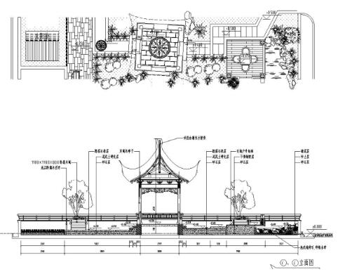 屋顶花园别墅庭院景观设计CAD施工图-1