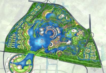 [浙江]“涟漪”为主题的现代休闲公园景观规划设计方案-1