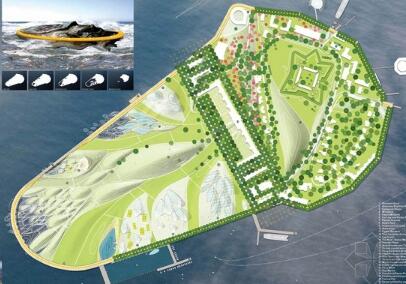 [美国]小岛公园英文景观规划设计方案（效果图精美）-1