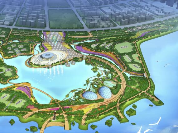 [湖北]首届园林博览会景观总体规划设计（滨水湿地，花...-1