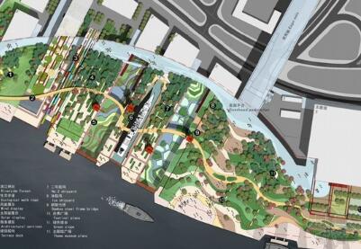 [上海]广场滨江绿地景观总体规划设计方案-1