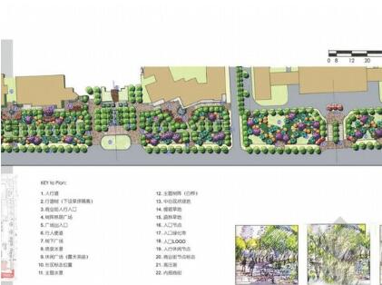 [西安]某道路绿化带及商业街景观设计方案-1