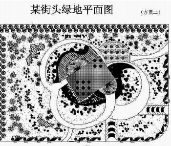 某街头绿地平面图设计方案-1
