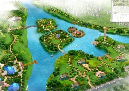 [江苏]城市绿廊型河流绿带景观规划设计方案-1