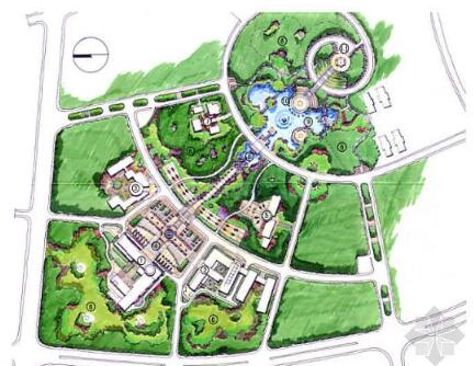 湖南长沙某科技园中心区景观概念规划方案-1