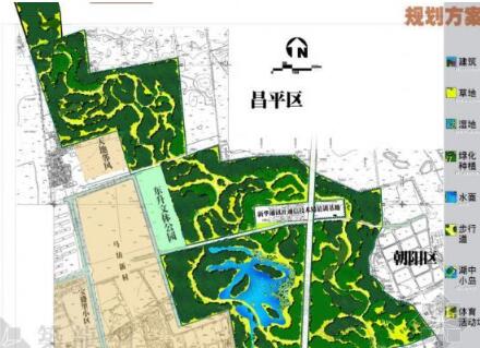 北京海淀某地区绿化隔离区绿地规划平面图-1