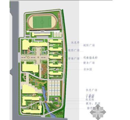 内蒙古乌海市某中学校园规划平面图-1