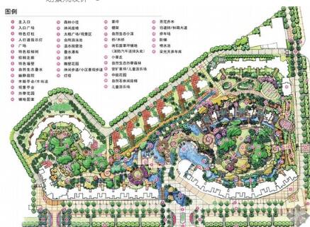 [手绘]深圳某小区景观设计总平面图-1