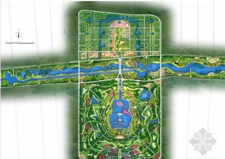 [河北]新城开发：“自然生态宜居”的一河两城规划设计方...-1
