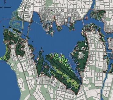 [湖南]“半边山水半边城”滨湖城市区域景观规划设计方案-1