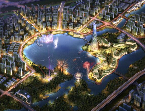 [河南]郑州西流湖生态智慧新城城市设计（滨水）-1