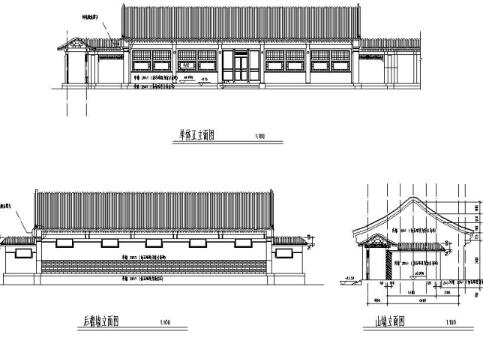 古典院子平面图及古建筑景观施工图-1