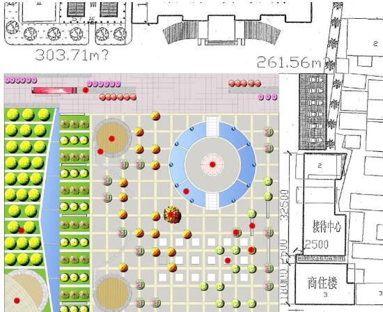 江苏省某镇政府前广场景观设计方案-1