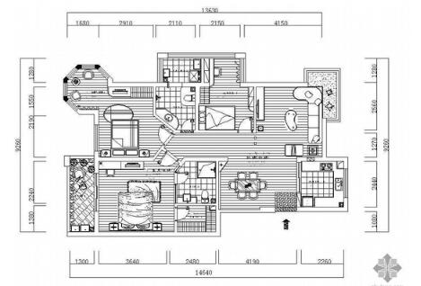 某三居家装施工图-1