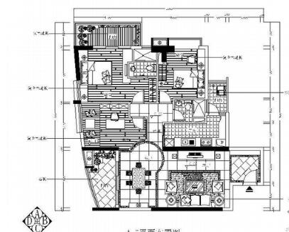 某现代三居施工图-1