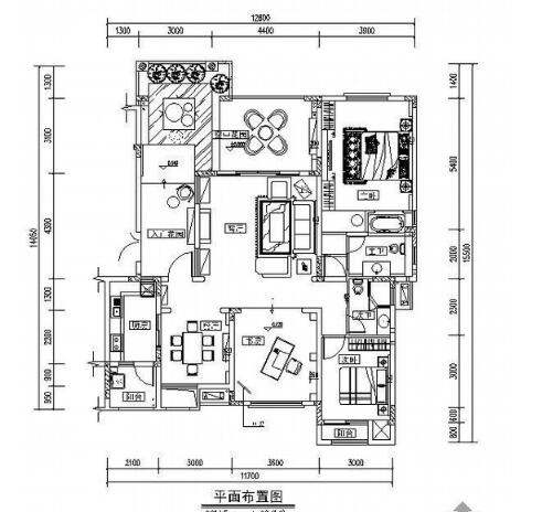 [成都]三居室地中海风格样板房施工图-1