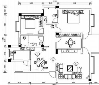 [武汉]三室两厅方案图-1