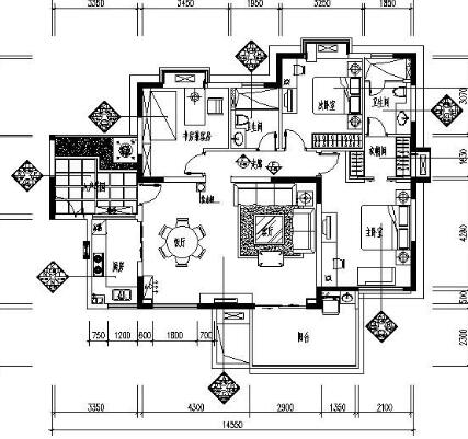 [广州]某三居样板房装饰方案图-1