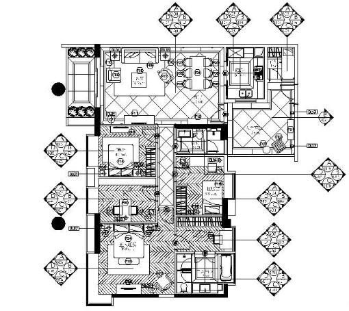 [广州]标准化样板房B户型四居室施工图-1