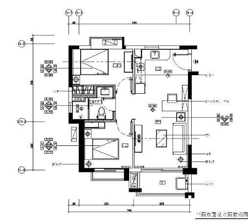 [广东]某商品房小户型两居室施工图6期-1