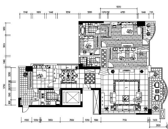 [广东]某大四居室家居施工图-1