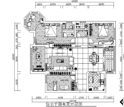 现代简约三室两厅黑白经典施工图（含效果）-1