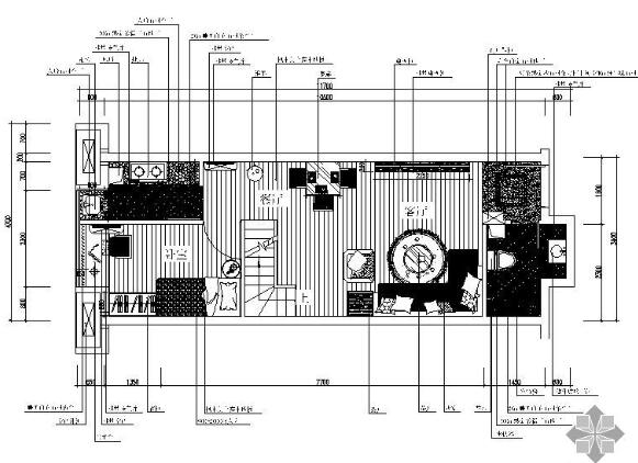 [济南]100㎡复式样板设计施工图-1
